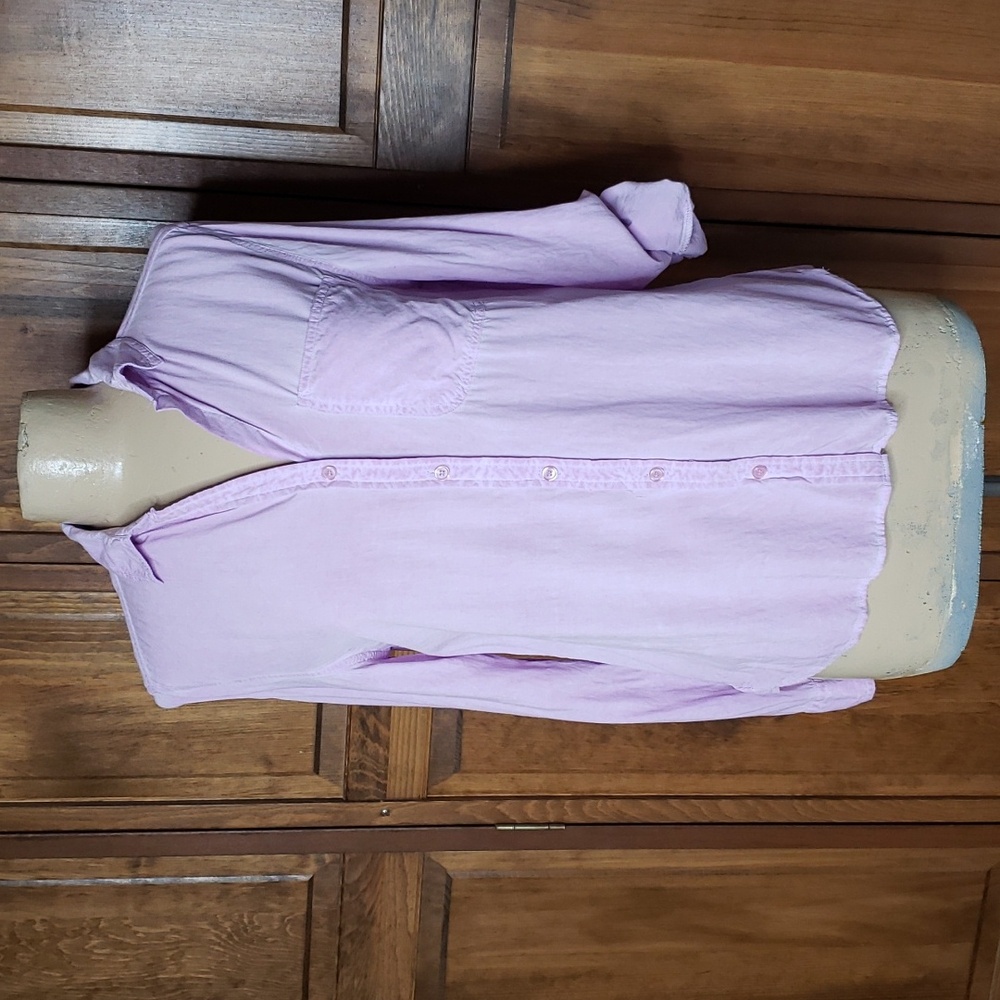 Velvet Heart Elisa Washed Out Purple Button Down Shirt Top Sz S